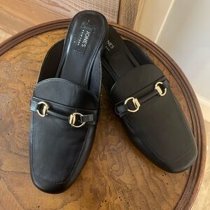 Jones of New York Black Leather Women's Loafer Mules